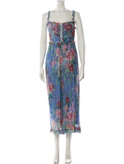 Pre-owned Zimmermann Silk Printed Jumpsuit In Blue
