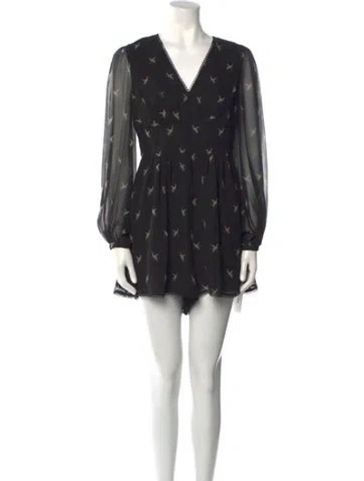 Pre-owned Zimmermann Silk Printed Romper In Black