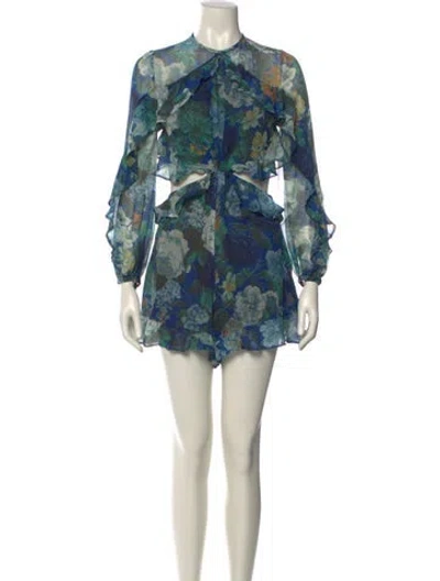 Pre-owned Zimmermann Silk Printed Romper In Multi
