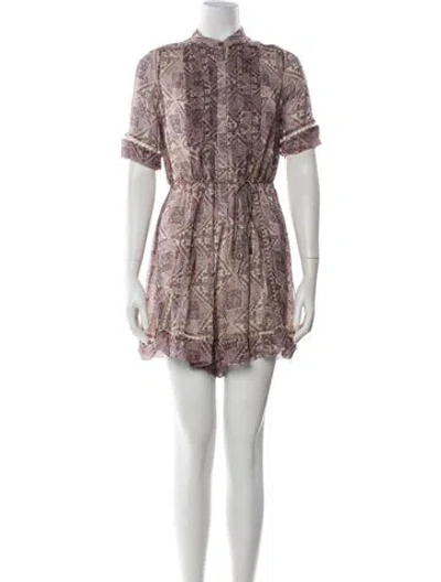 Pre-owned Zimmermann Silk Printed Romper In Multi