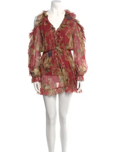 Pre-owned Zimmermann Silk Printed Romper In Pink
