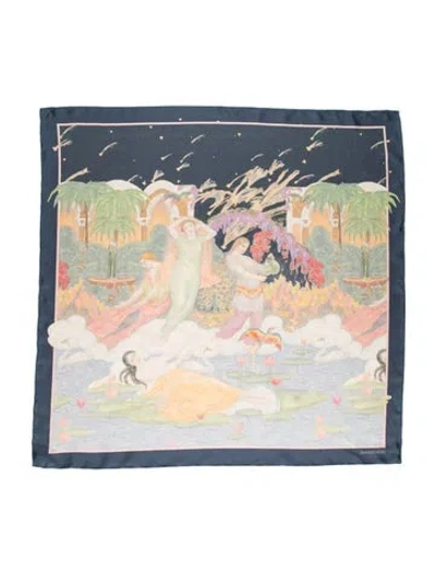 Pre-owned Zimmermann Silk Printed Scarf W/ Tags In Blue