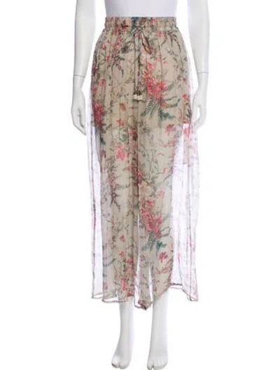 Pre-owned Zimmermann Silk Printed Sweatpants In Neutral