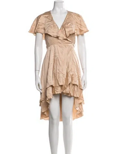 Pre-owned Zimmermann Silk Ruffle Embellishment Robe In Neutrals