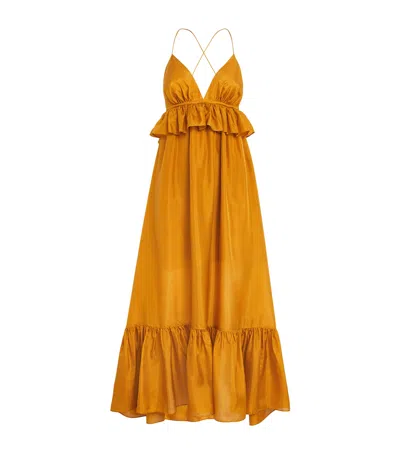 ZIMMERMANN SILK RUFFLE RHIANNON MAXI DRESS