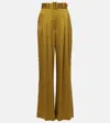 Zimmermann Silk Satin Wide-leg Pants In Brown