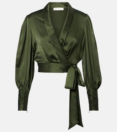 ZIMMERMANN SILK SATIN WRAP TOP