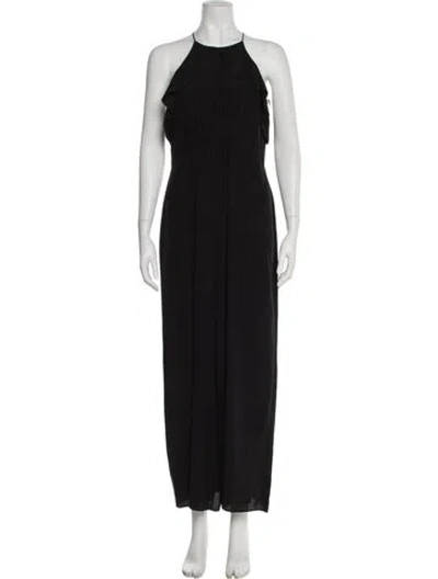 Pre-owned Zimmermann Silk Scoop Neck Jumpsuit In Black
