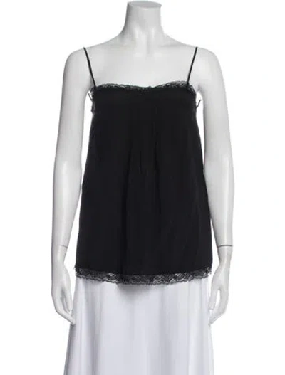 Pre-owned Zimmermann Silk Scoop Neck Top In Blue