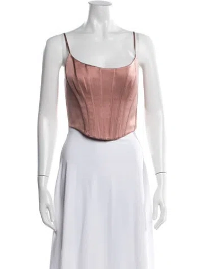 Pre-owned Zimmermann Silk Scoop Neck Top In Pink