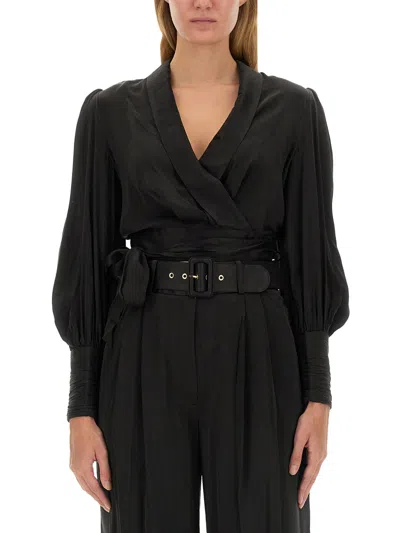 Zimmermann Silk Shirt In Black