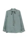 Zimmermann Silk Shirt Long Sleeves Pussy Bow Tassels In Blue
