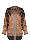 Zimmermann Multicolor Shirt With Pointed Collar And Paisley Motif In Silk Woman In Black