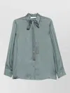 Zimmermann Silk Shirt Long Sleeves Pussy Bow Tassels In Blue
