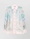 Zimmermann Womens Illuminate Printed Relaxed-fit Silk Shirt Blue Agate Xl