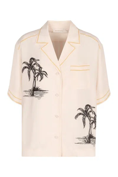 Zimmermann Silk Shirt In Neutral