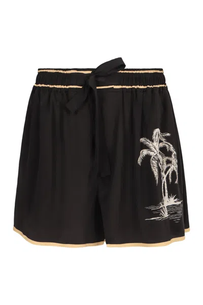 Zimmermann Silk Shorts In Black