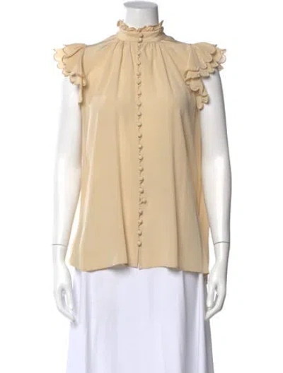 Pre-owned Zimmermann Silk Sleeveless Blouse In Neutral
