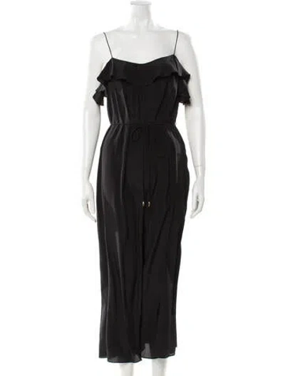 Pre-owned Zimmermann Silk Square Neckline Jumpsuit In Black