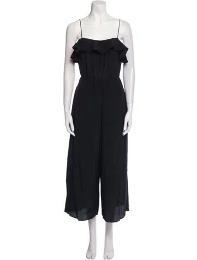 Pre-owned Zimmermann Silk Square Neckline Jumpsuit In Black