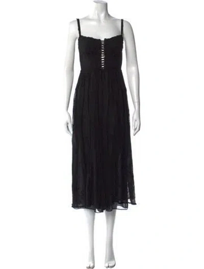 Pre-owned Zimmermann Silk Square Neckline Jumpsuit In Black