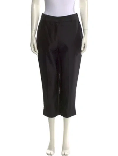 Pre-owned Zimmermann Silk Straight Leg Pants In Black
