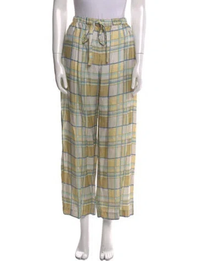 Pre-owned Zimmermann Silk Straight Leg Pants In Neutral