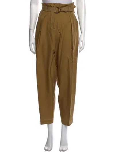 Pre-owned Zimmermann Silk Straight Leg Pants In Neutrals