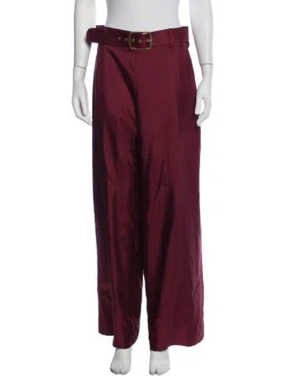 Pre-owned Zimmermann Silk Straight Leg Pants In White