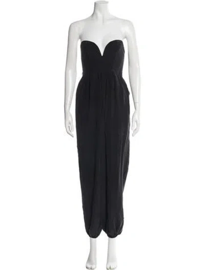 Pre-owned Zimmermann Silk Strapless Jumpsuit In Gray