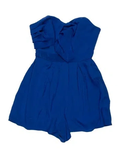Pre-owned Zimmermann Silk Strapless Romper In Blue