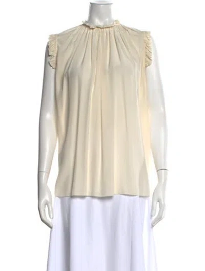Pre-owned Zimmermann Silk Tie Neck Blouse In Neutral