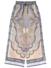 Zimmermann Wanderlust Multicolor Pants With Elastic Drawstring Waist And All-.over Print In Silk Woman In Multi