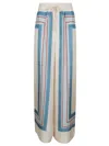 Zimmermann Silk Trousers With Geometric Border Pattern And Drawstring Waist In Multi