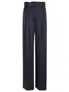 Zimmermann High Waist Silk Wide Leg Trousers In Nav Navy