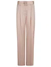 Zimmermann High Waist Silk Tuck Wide Leg Pant In Ptl Petal