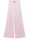 Zimmermann Belted Silk Trousers In Pink
