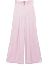 Zimmermann Belted Silk Trousers In Pink