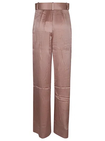 Zimmermann Silk Tuck Trousers - High Waist Wide-leg Design In Nude