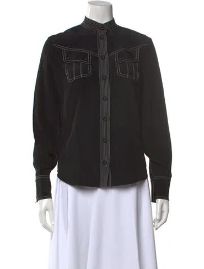 Pre-owned Zimmermann Silk Utility Body Shirt Silk Blouse W/ Tags In Black