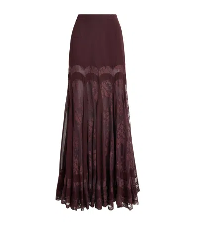 Zimmermann Silk Valiant Panelled Maxi Skirt In Brown