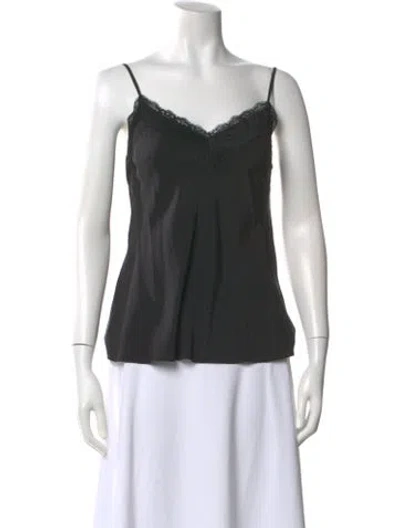 Pre-owned Zimmermann Silk V-neck Blouse In Black