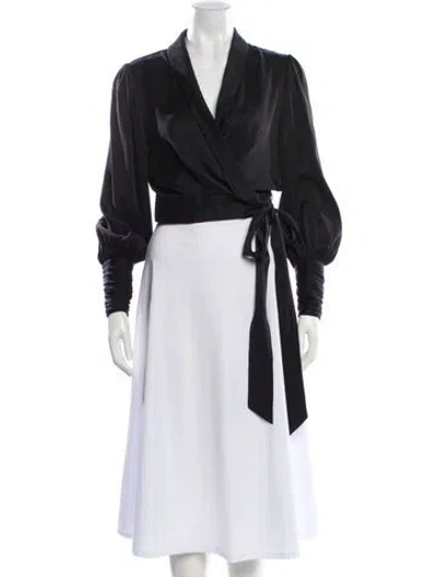 Pre-owned Zimmermann Silk V-neck Blouse In Blue