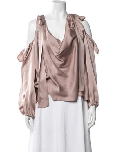 Pre-owned Zimmermann Silk V-neck Blouse In Pink