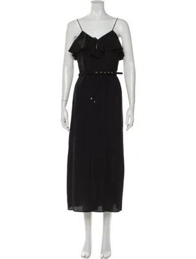 Pre-owned Zimmermann Silk V-neck Jumpsuit In Black