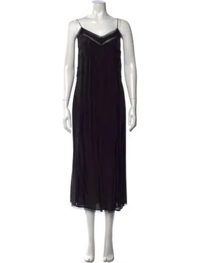 Pre-owned Zimmermann Silk V-neck Jumpsuit In Black