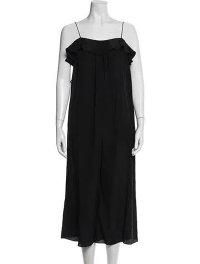 Pre-owned Zimmermann Silk V-neck Jumpsuit In Black