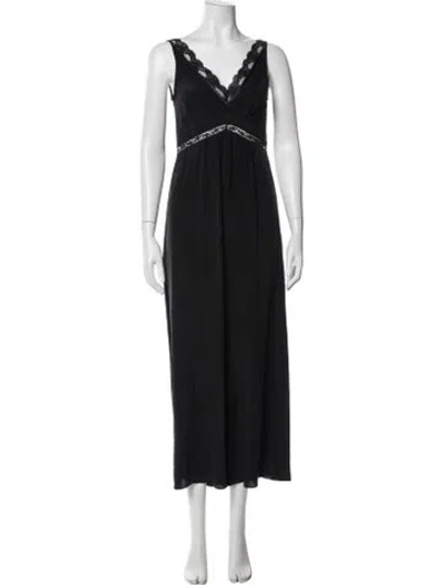 Pre-owned Zimmermann Silk V-neck Jumpsuit In Black