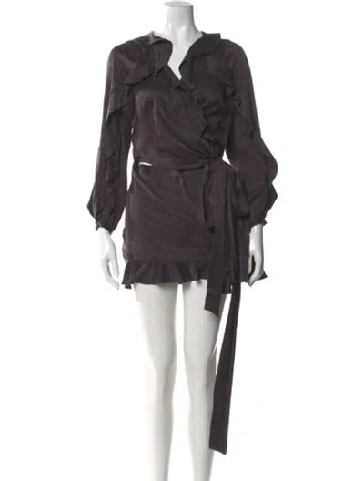 Pre-owned Zimmermann Silk V-neck Romper In Gray