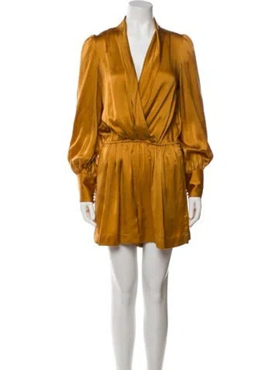 Pre-owned Zimmermann Silk V-neck Romper In Orange